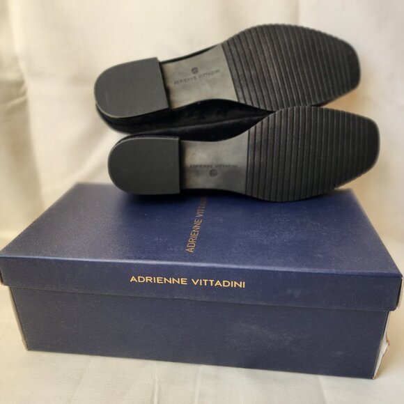 Adrienne Vittadini Black Velvet Crystal Buckle Flats Victorian Glam | 2YK size 9 - Picture 7 of 16